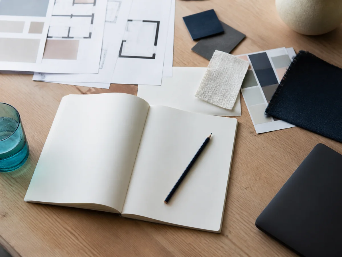 Professional workspace where project definition begins