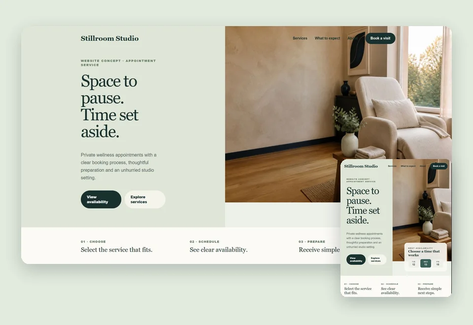 Sage House, website concept