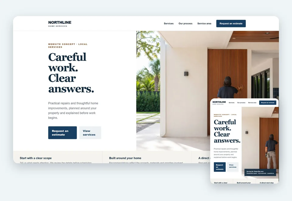Northline Workshop, website concept