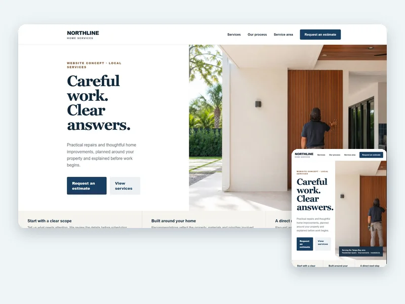 Northline local service website concept